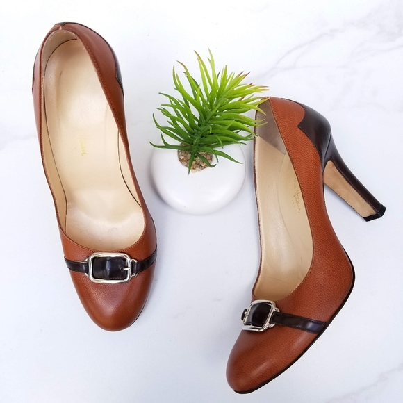 Cole Haan Shoes - COLE HAAN Italy Pump Two Tone Brown Leather Heels
